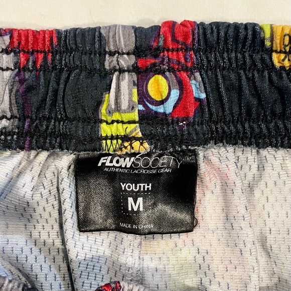 Flow Society Lacrosse Shorts Boys Medium Inventor Robots Scientist LAXT300 Lax - Picture 4 of 5